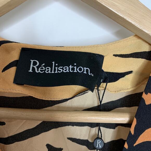 Realisation Vivienne Midi Dress Tiger Small New Silk Womens Small - Picture 16 of 16